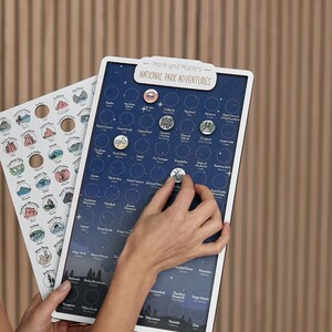 Poster de la carte du parc national - Cadeau de voyage parfait pour les couples et cadeau de 5e anniversaire pour femme - Carte en bois unique pour une retraite ou une nouvelle maison