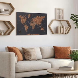 3D Weltkarte Wohnung Dekor Große Wand Kunst, Push Pin Reise Karte 5
