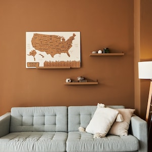 Nationalpark Karte Wohnung Dekor 5. Jahrestag Geschenk, Holz Push Pin Karte Pinnwand USA Karte Klassenzimmer Dekor, Reise Karte Holz Wandkunst