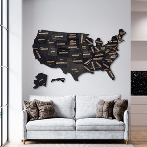 Wood USA Map, Push Pin US Travel Map, United States Travel Gift Extra Large Wall Art, 5th Anniversary Travel Gifts