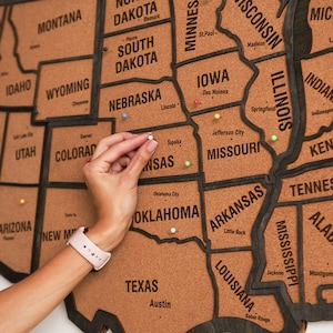 Pinnwand USA Karte, Holzwand Wohnung Dekor, Holz Karte der USA Karte, Geschenk zum 5