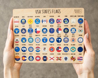 USA States Flags Push Pins