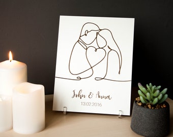 Personalized Wooden Names Sign Couple Gifts, Long Distance Relationship Boyfriend Gift, Romantic Gifts For Him, Custom Valentines Day Gift