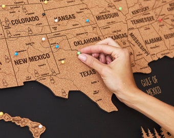 National Parks Reise Karte, USA Karte Holz Karte Wandkunst, personalisierte Karte Wohnung Dekor, Push Pin Karten 5. Jahrestag Geschenk