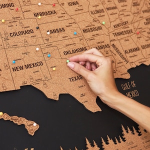 National Parks Reise Karte, USA Karte Holz Karte Wandkunst, personalisierte Karte Wohnung Dekor, Push Pin Karten 5. Jahrestag Geschenk