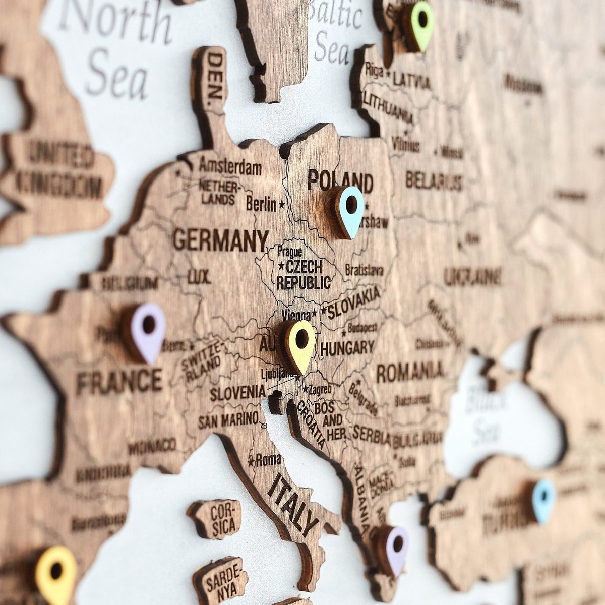 World Map Push Pin Wall Art