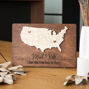 Moving Away Gift, Long Distance Relationship Gifts For Boyfriend, Going Away Gifts For a Friend, Long Distance Best Friend Two State Map image 4