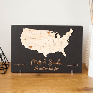 Moving Away Gift, Long Distance Relationship Gifts For Boyfriend, Going Away Gifts For a Friend, Long Distance Best Friend Two State Map image 1