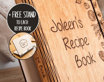 Wooden Recipe Book Binder - Ideal Mother Daughter or Godmother Gift - Thoughtful Christmas Gift Idea for Wife or Grandmother