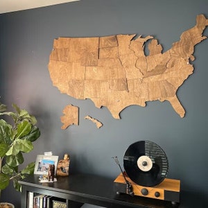 US Travel Holz Karte Push Pin Karte - USA Wohnung Dekor Reise Geschenk - Holz United States Pin Board Wandkunst