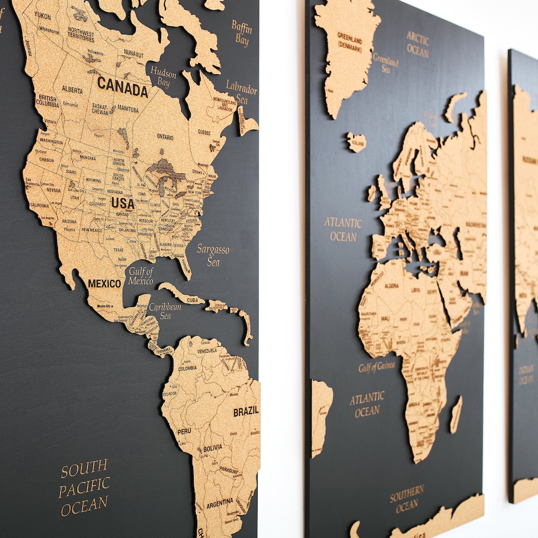 1 Set Adhesive Cork Board World Map Pin Board Map Cork Board