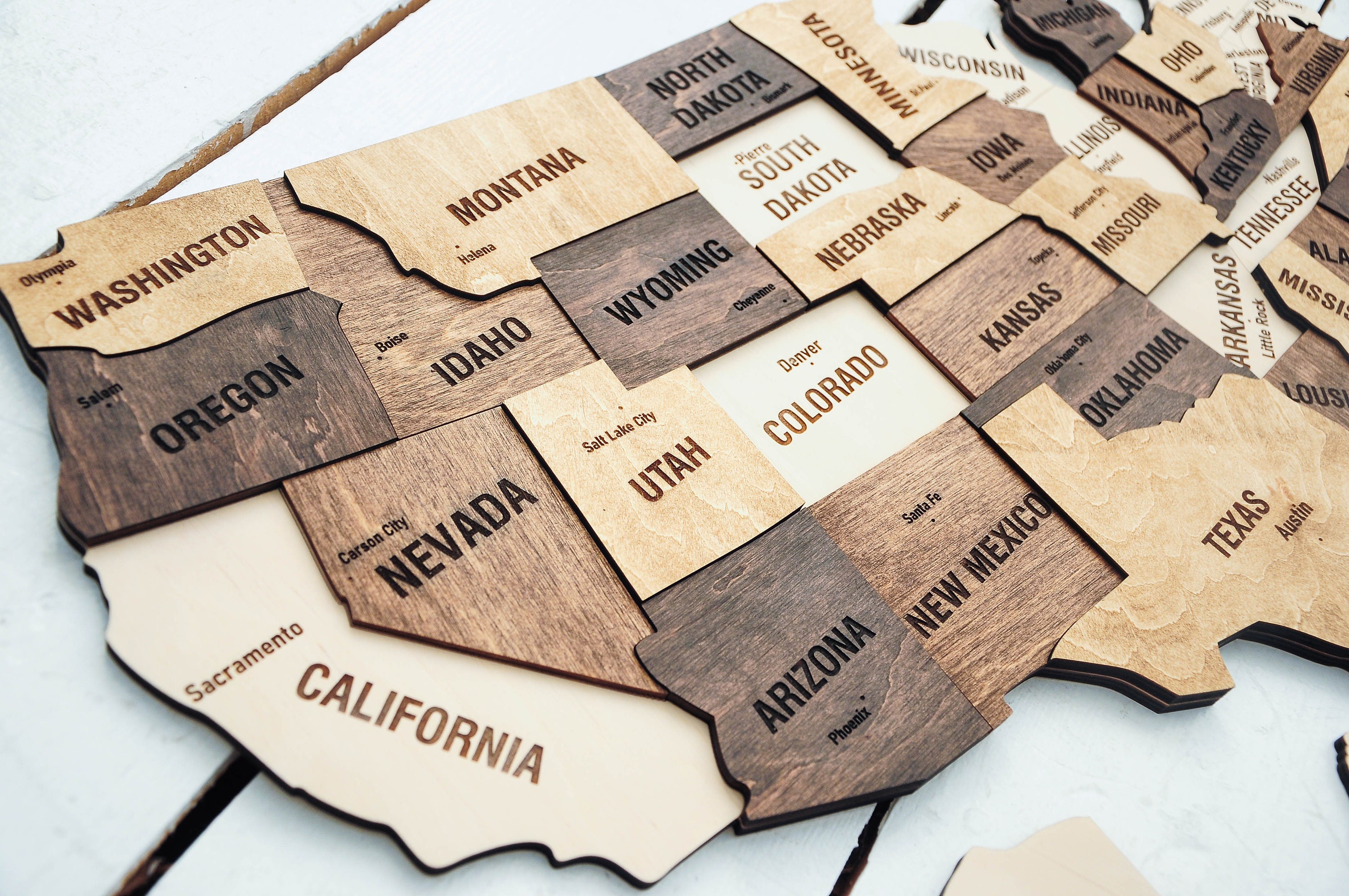 Push pin map of United States extra large wall art wooden map Etsy