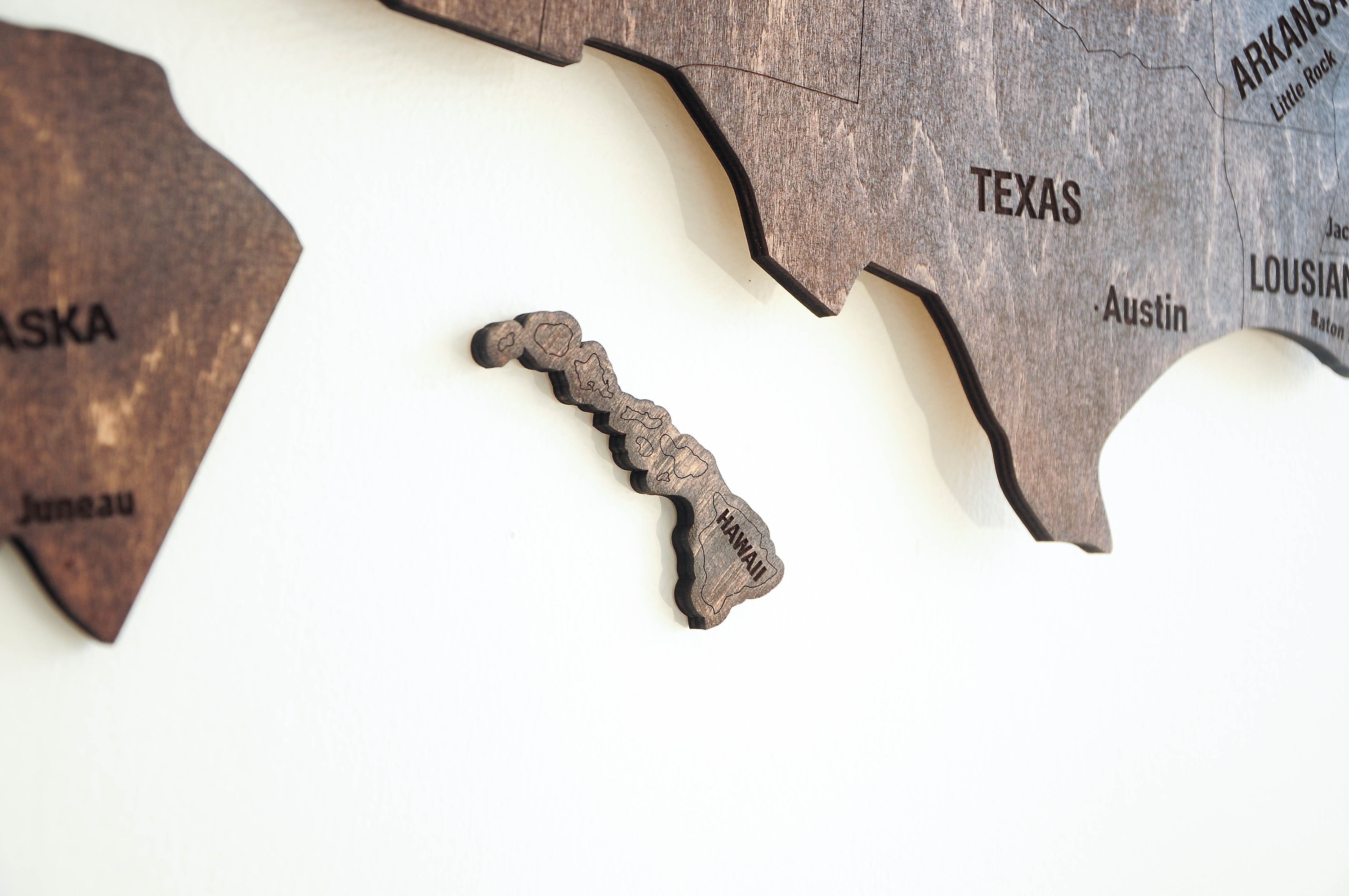 Wood Map of United States, Large Wooden Wall Art US Map, United States ...
