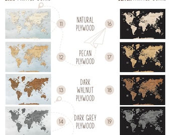 3D世界地図、コルク製世界地図ウォールアート、木製世界地図プッシュ