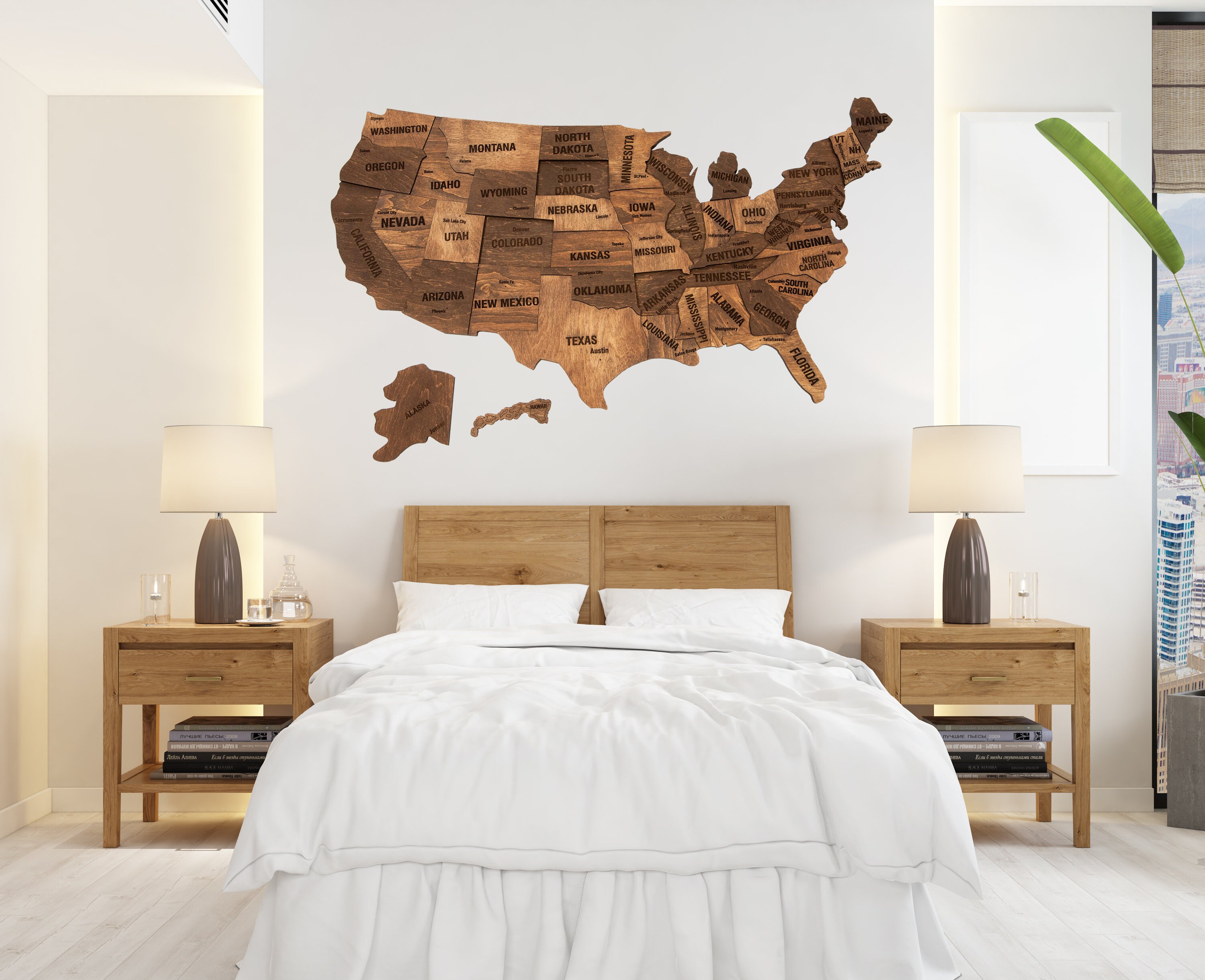 Wood USA Map Push Pin US Travel Map United States Travel Gift | Etsy Canada