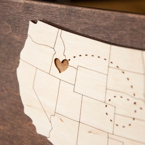 Moving Away Gift, Long Distance Relationship Gifts For Boyfriend, Going Away Gifts For a Friend, Long Distance Best Friend Two State Map image 10