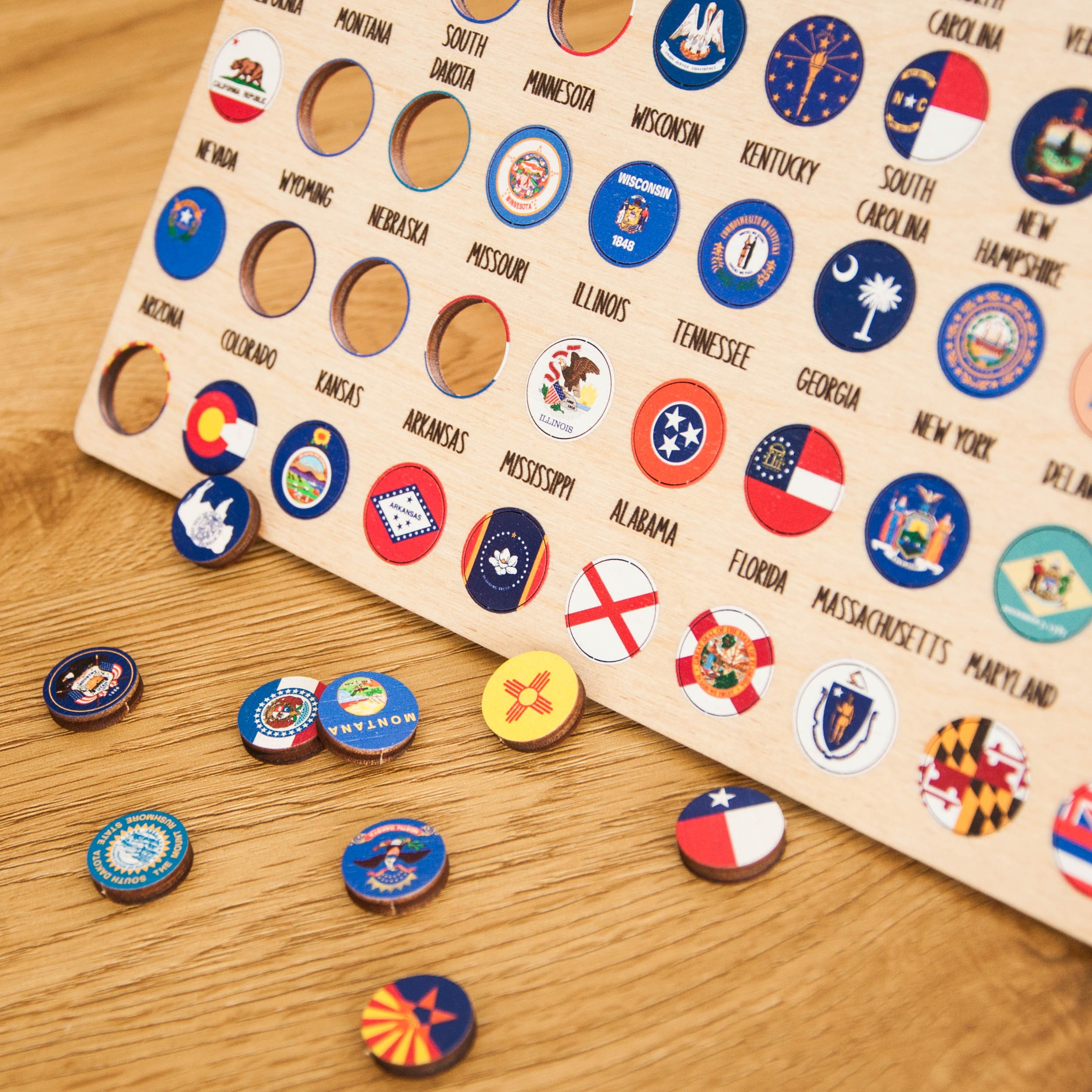 USA States Flags Push Pins