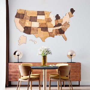 Wood USA Map, Push Pin US Travel Map, United States Travel Gift Extra Large Wall Art, 5th Anniversary Travel Gifts image 9