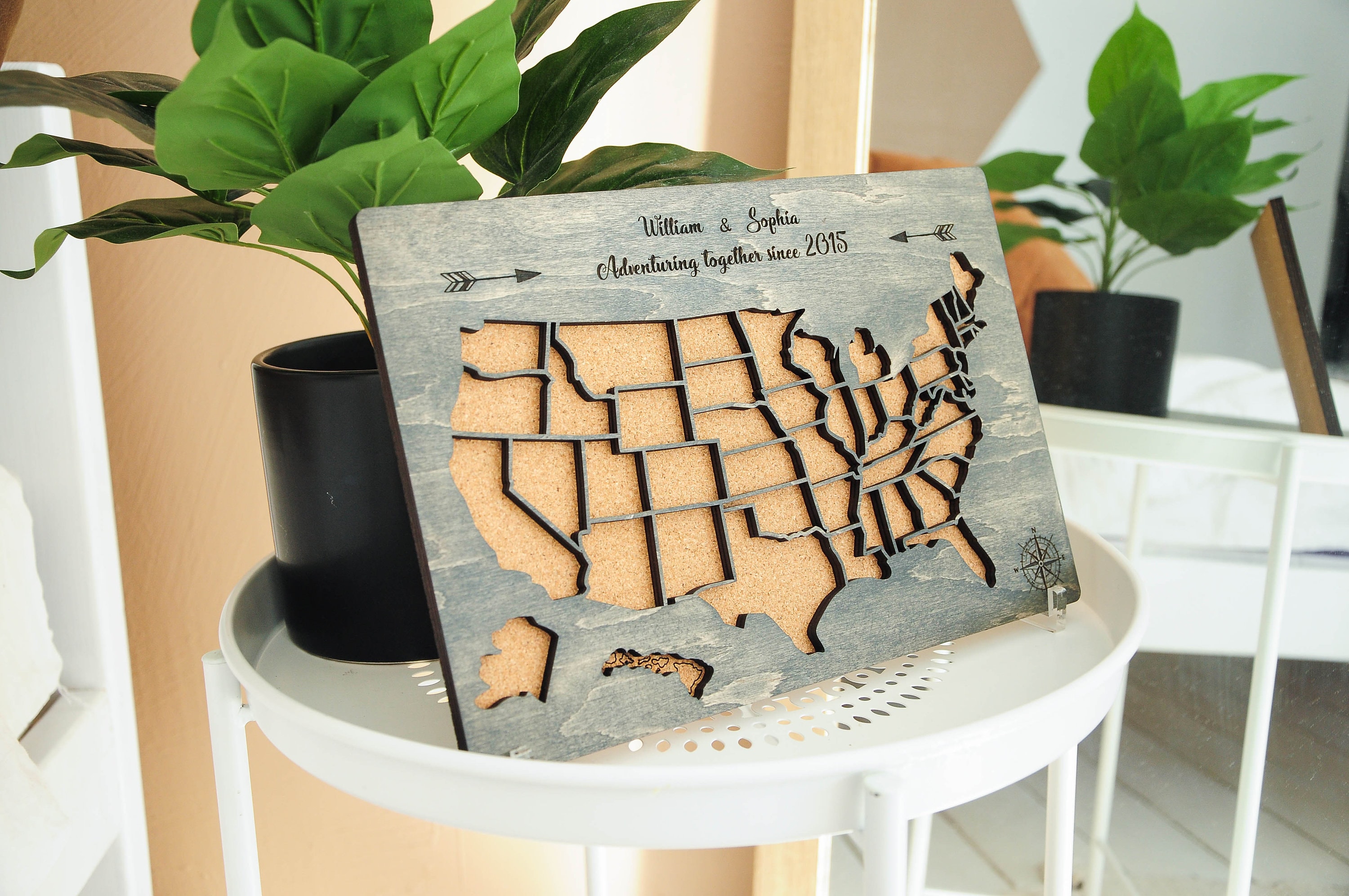 Personalized Wooden Map USA US - Il Fullxfull.2501819492 Tuwu