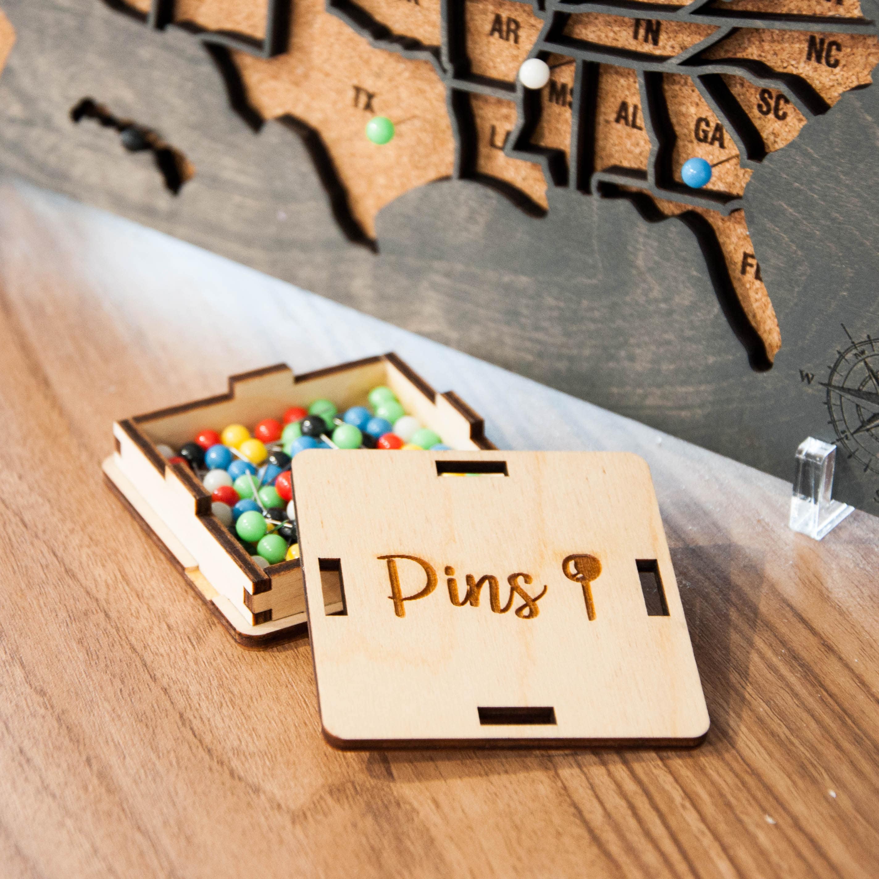 1 Year Anniversary Gift For Boyfriend, Travel Map For Couples Gift For Girlfriend,Long Distance Relationship Gift For Boyfriend,Push Pin USA
