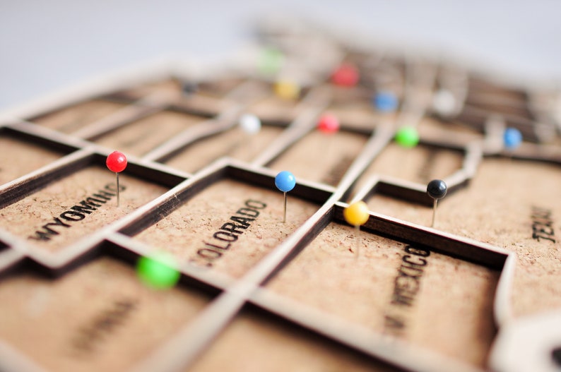 Cork large united states map push pin usa cork board map us Etsy