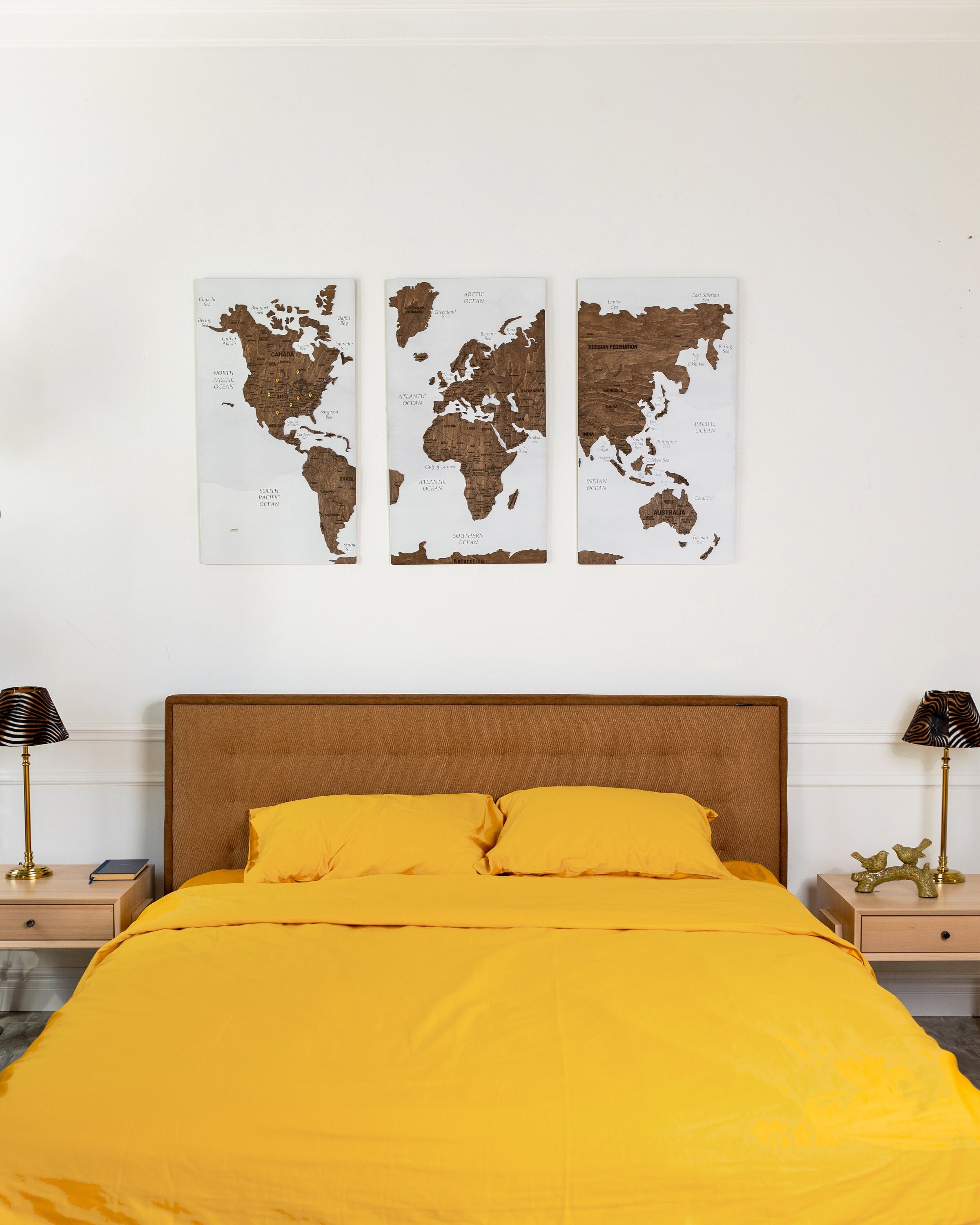 Wooden World Map Enjoy the Wood, Home Decor, World Map Wall Art, 5th  Anniversary Gift for Girlfriend, Housewarming Gift, Living Room Decor 