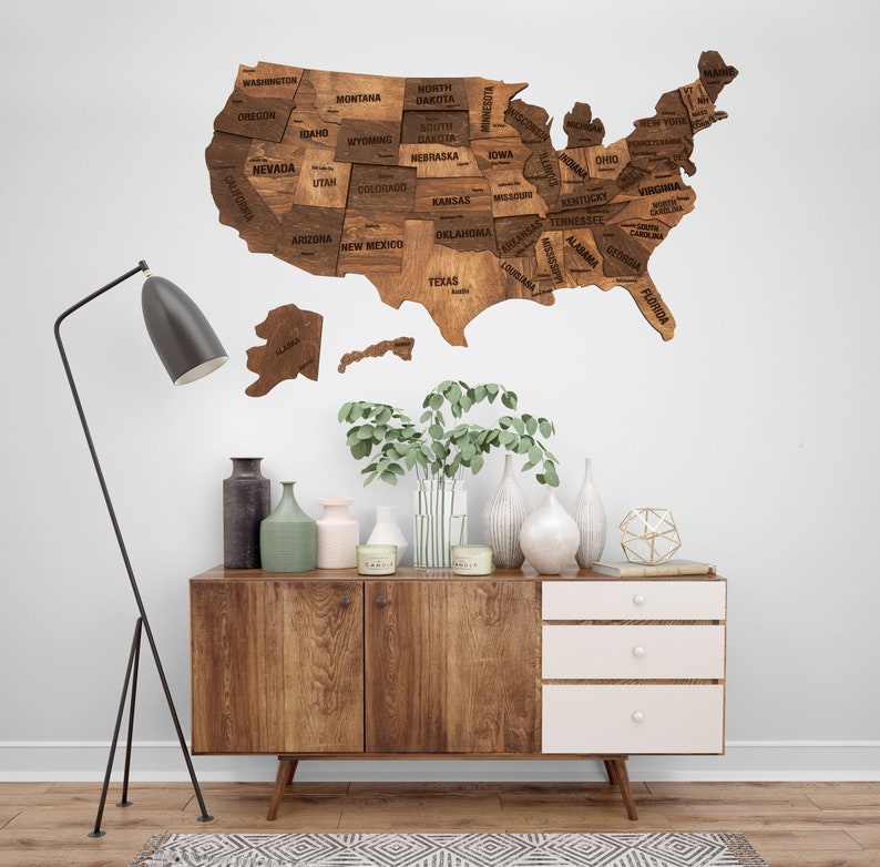 Wood USA Map Push Pin US Travel Map United States Travel Gift Extra ...