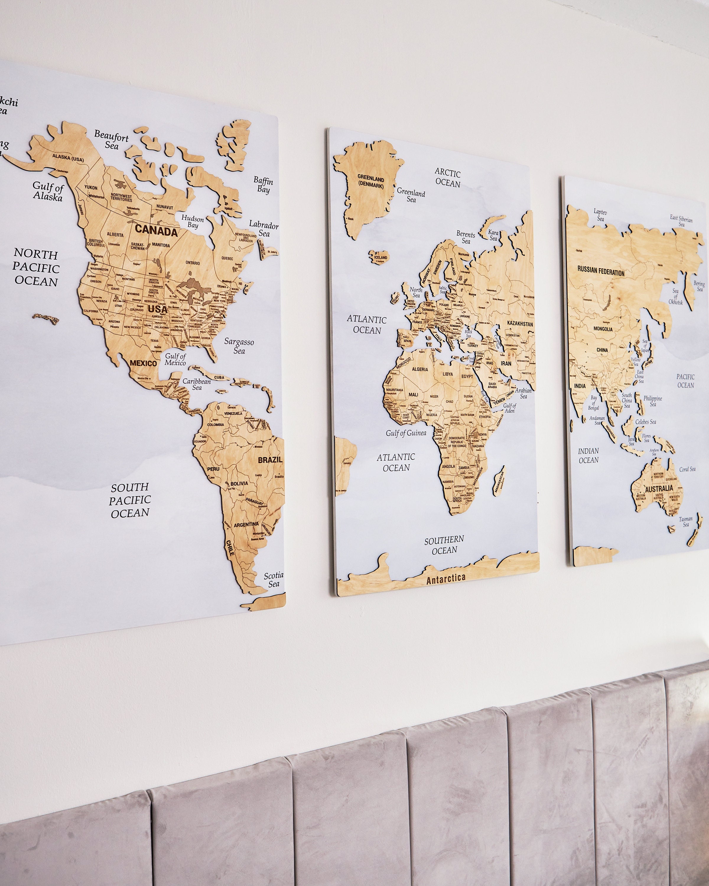 One Piece World Map on Handmade Scroll Grand Line Map Red 