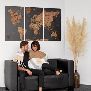 world map wall art wall decoration 5th anniversary gift