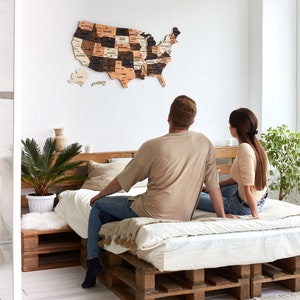 US Travel Map, Push Pin Map, Wood Map Of United States, Apartment Decor New Apartment Gift, USA Wooden Wall Map image 8