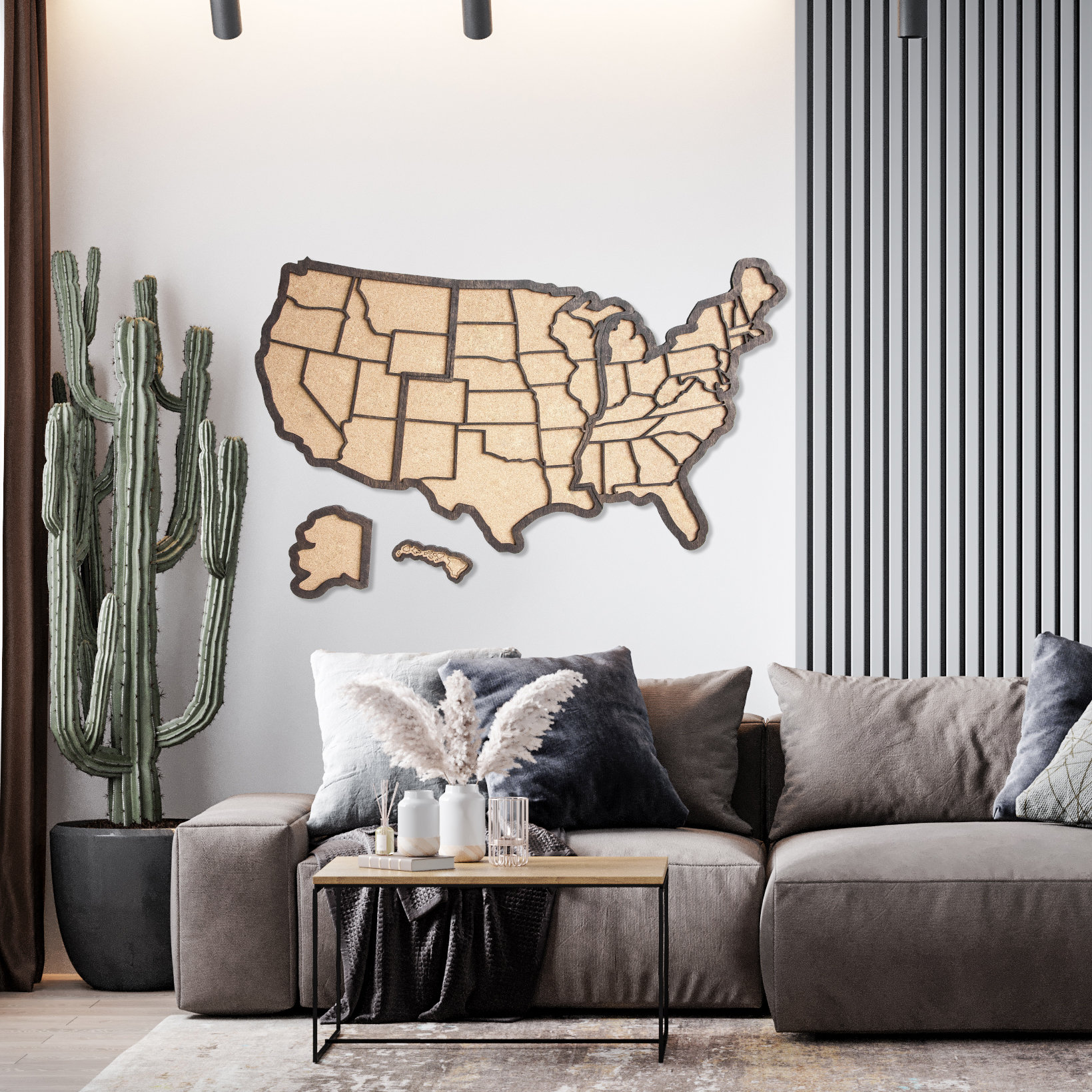 Push Pin USA Map, Wooden Wall Apartment Decor, Wood Map of United ...