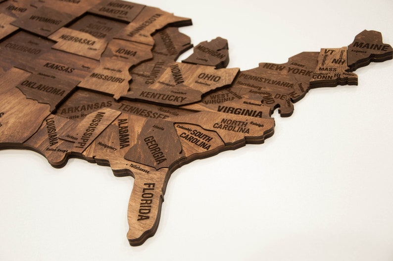Wood USA Map Push Pin US Travel Map United States Travel Gift Extra ...