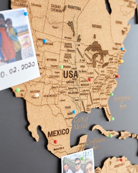 Cork Board World Map, World Map Bulletin Board