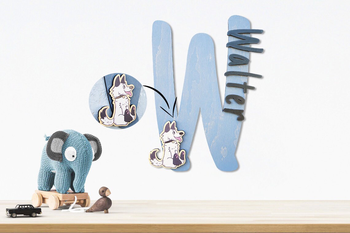 Large Wooden Letters For Nursery Wooden Baby Name Sign For Etsy