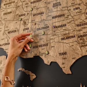 Nationalpark Karte Wohnung Dekor, USA Karte Reisekarte mit Pins, Pinnwand Karte 5