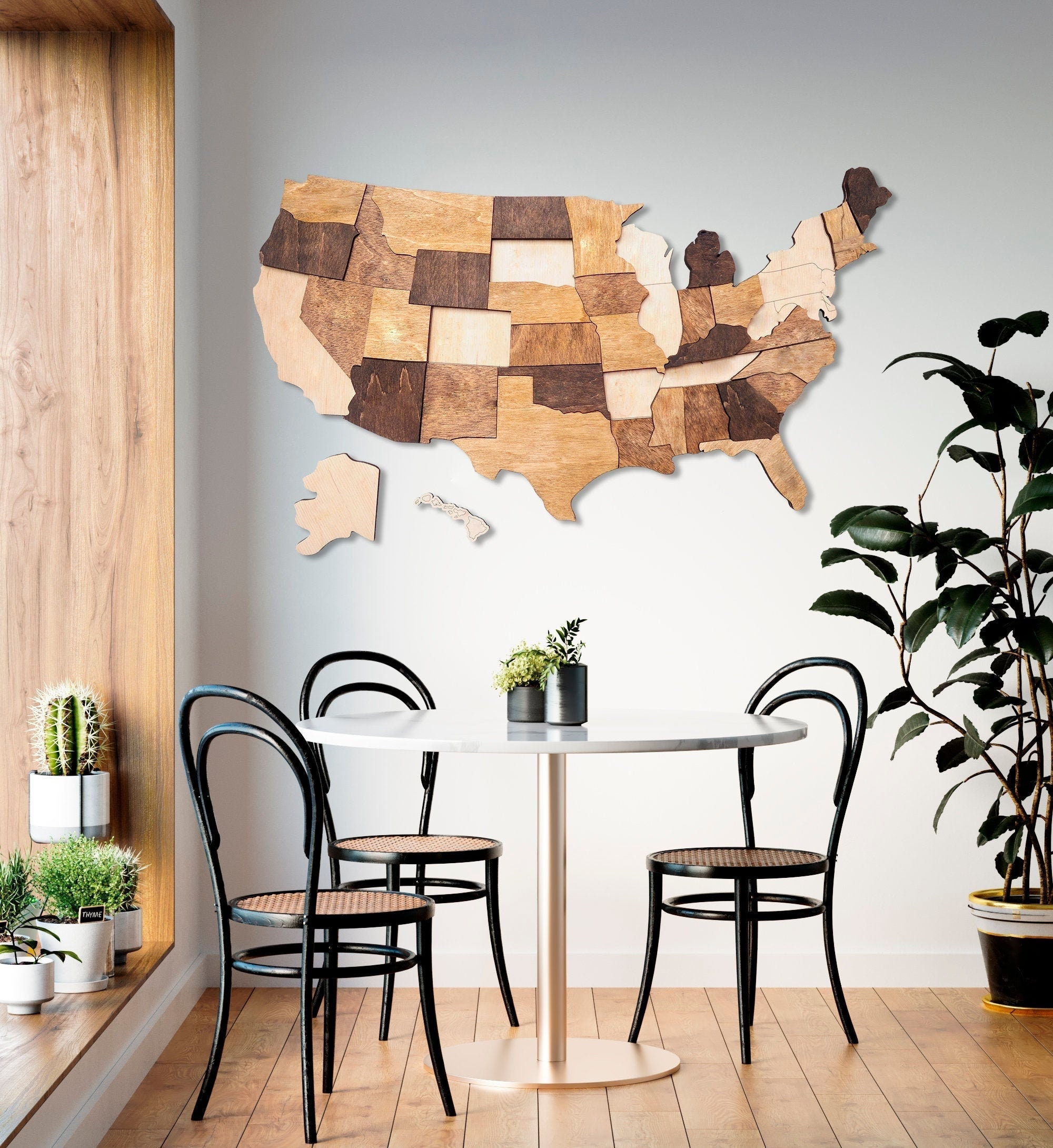 Wooden Usa Map Wood Map Of United States Wall Art Us Travel Etsy