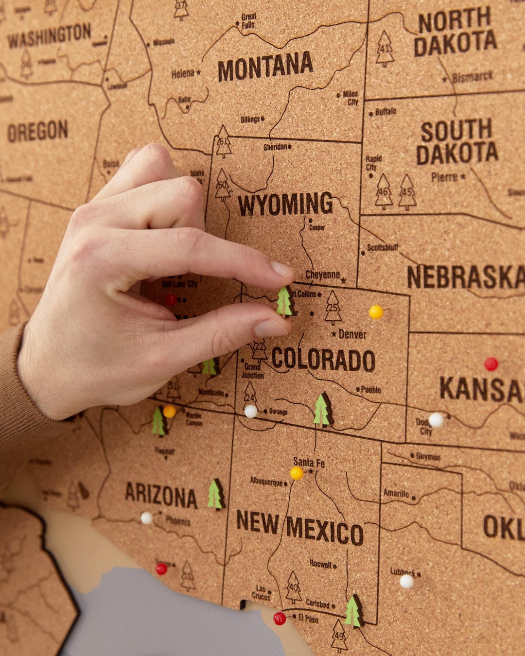 National Park Map Wall Art Travel Gift, USA Travel Map Push Pin ...