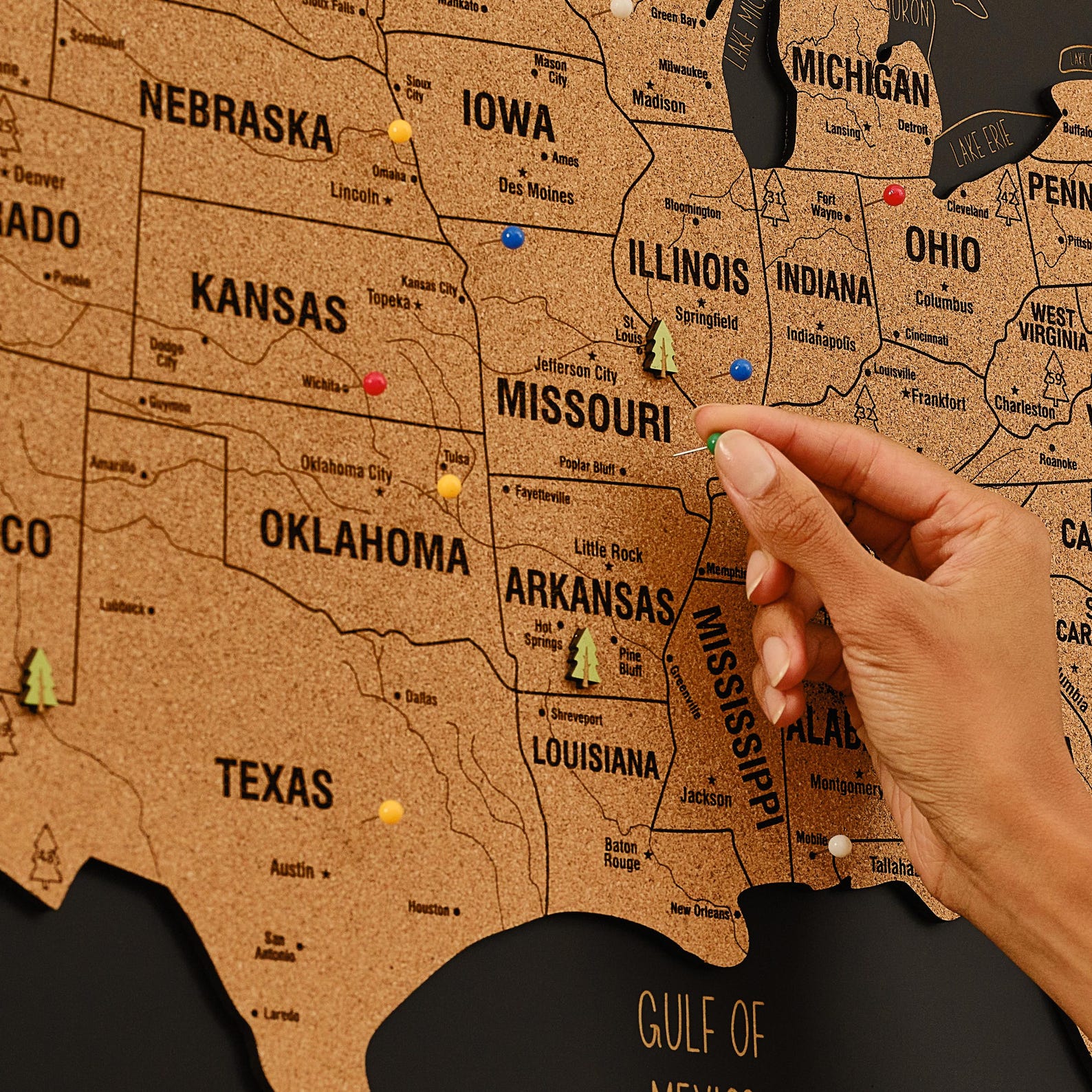 National Park Map of USA Push Pin Travel Map With Pins, United States ...