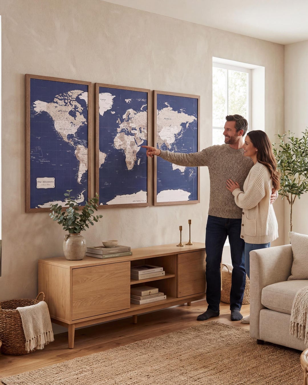 Wooden World Map Wall Art With Pins, Housewarming Gift, Anniversary ...