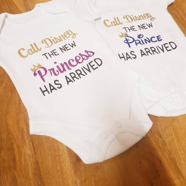 Disney Prince and Princess baby rompers