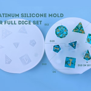 RPG Würfelform, für Custom Sharp Edge 7 Würfelset - Wiederverwendbare Silikonform für Resin Würfel - Custom D20 Würfel - Spieler Geschenke