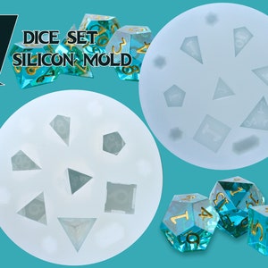 DND Silicone Dice Mold Polyhedral Dice Resin Molds Sharp Edge D20 D6 D4 Mold  for Resin DND Set Mold 