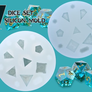 DND Silicone Dice Mold Polyhedral Dice Resin Molds Sharp Edge D20 D6 D4 Mold  for Resin DND Set Mold 