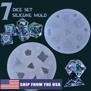Polyhedral Dice Molds and Standard Dice Mold, D20 and D6 Dice Silicone  Molds, DIY Epoxy Resin Casting Molds for Jewelry Craft Making, Digital DND  RPG