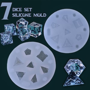 Silicone Mold RPG Dice Set 7 Sharp Edge Dice Set Reusable Silicone