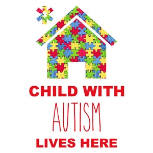 Child With Autism Lives Here Sticker Decal