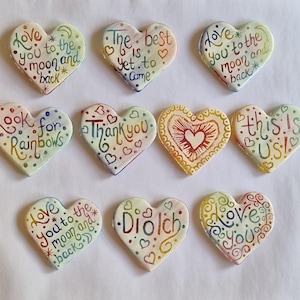 Freehand Glass Hearts. Totally Carte Blanche and full of whimsy. Thankyou, love, Thinking of you, Valentines, Birthday, Letterbox Gift