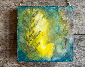 Be the Light botanical encaustic painting original handmade michelle vandyk landscape painting inspirational gift graduation nature art