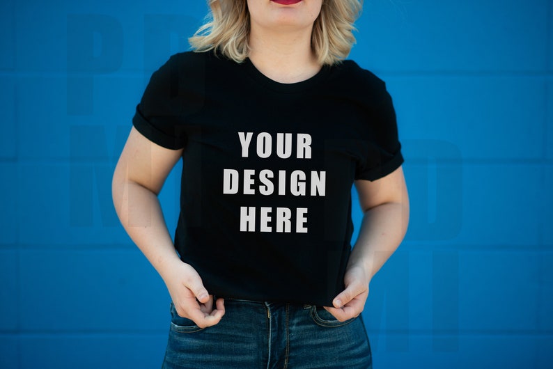 Download Bella Canvas 3001 Black Shirt Mockup Model Mockup Black | Etsy