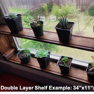 Multi-Layer Rustic Window Sill Shelf for Succulents, Wandering Jew, Herbs, and Other Plants